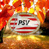 Leuke PSV achtergrond met logo en herfstbladeren
