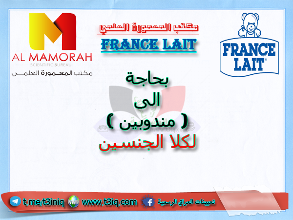 اعلان مكتب المعمورة العلمي Al Mamorah Healthcare بحاجة الى مندوبين موقع تعيينات العراق