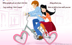 couple cartoon quotes cute romantic loving bike