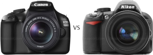 perbedaan camera nikon D3100 dan canon 1100D