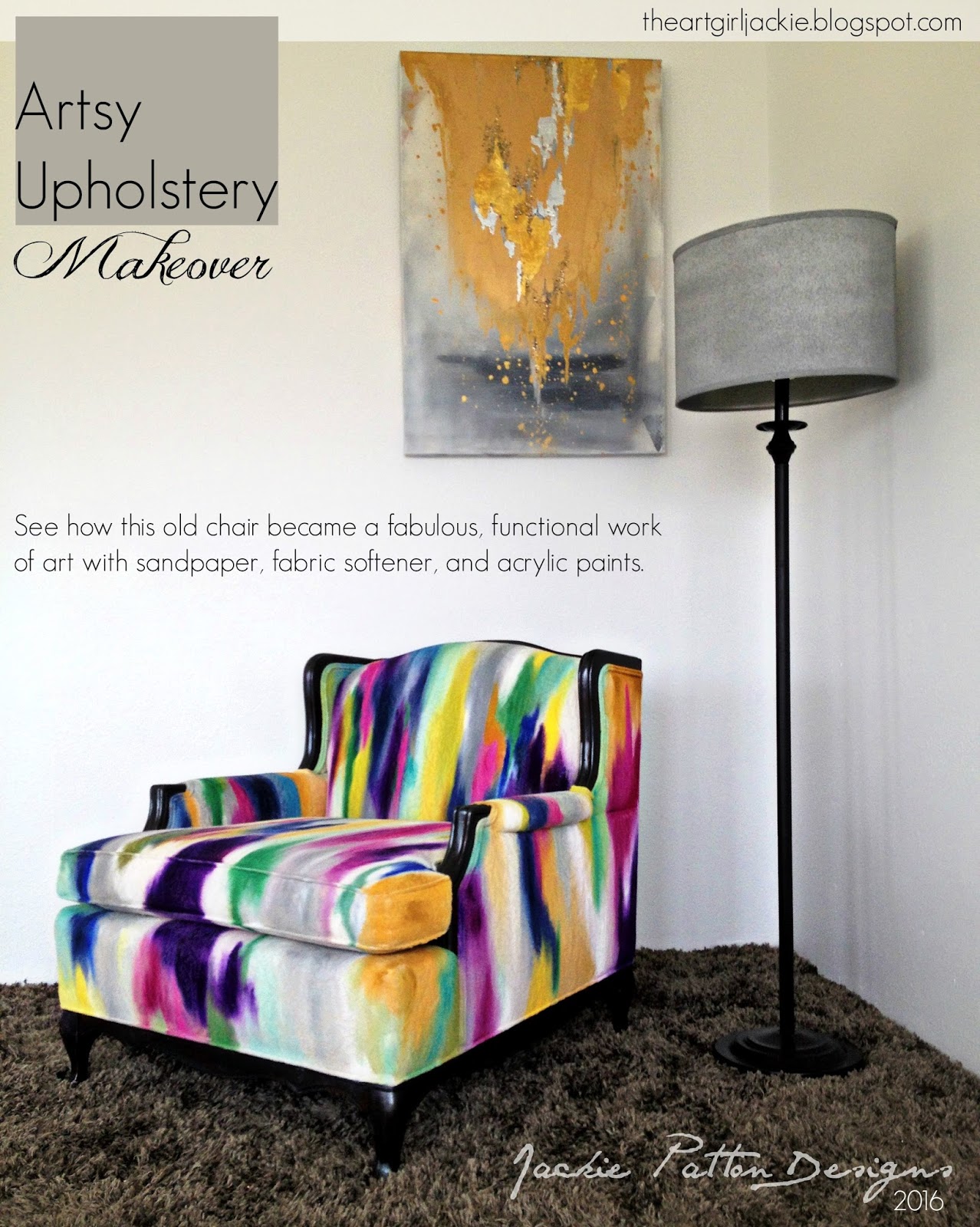 Painting Fabric Furniture - an Upholstered Chair Makeover