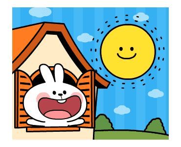 animation rabbit smile happy day