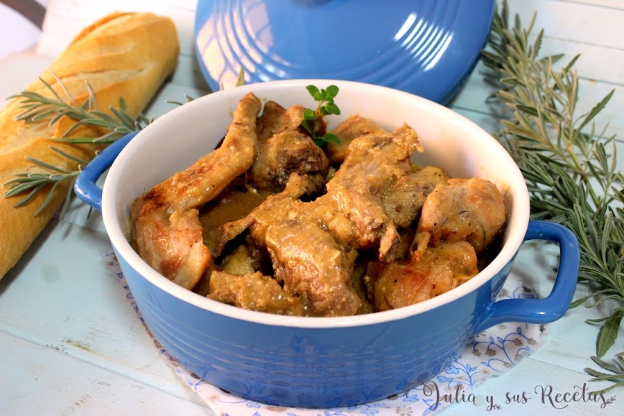 Conejo en salsa de almendras. Julia y sus recetas