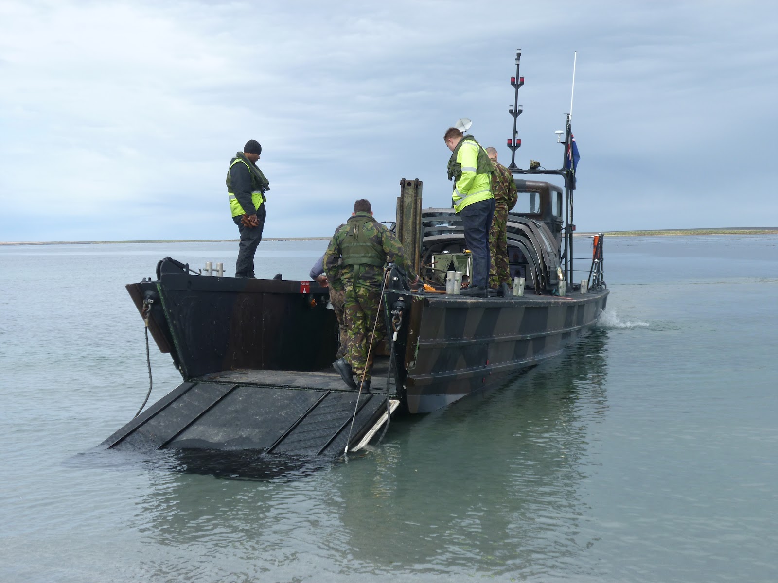Island farming in the Falkland Islands: Photos - Tug, barge & LCVP