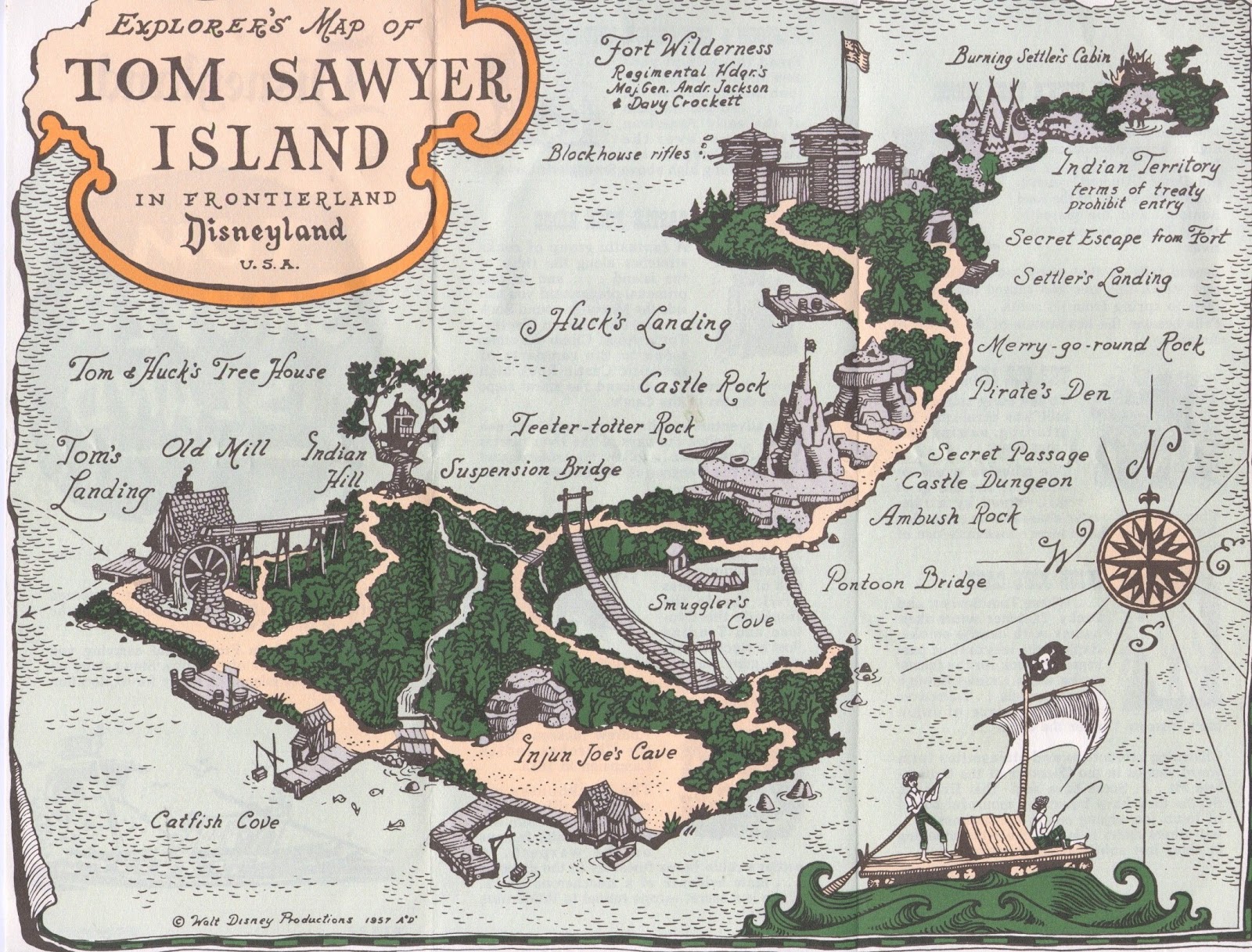 Disneyland Trip: Tom Sawyer Island map