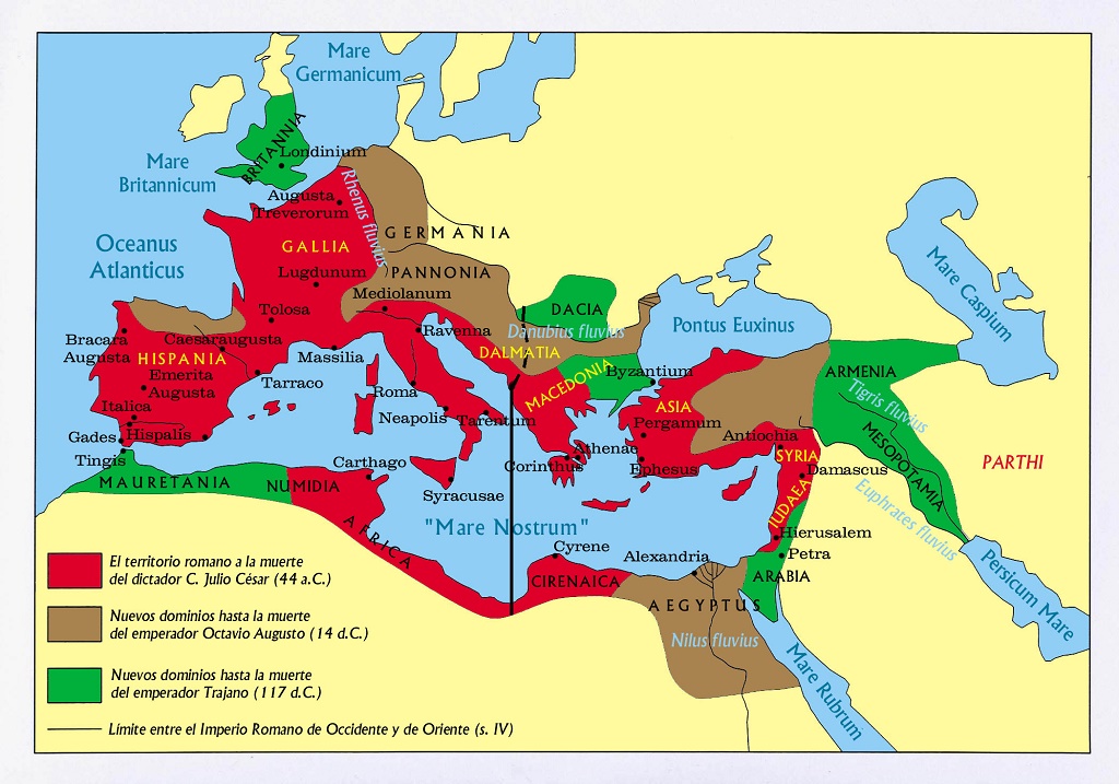 SOCIALES COMPARTIDAS Mapas Del Imperio Romano.