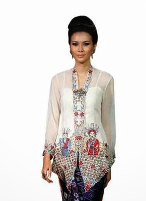 Model Kebaya Encim Bordir Panjang Terbaru