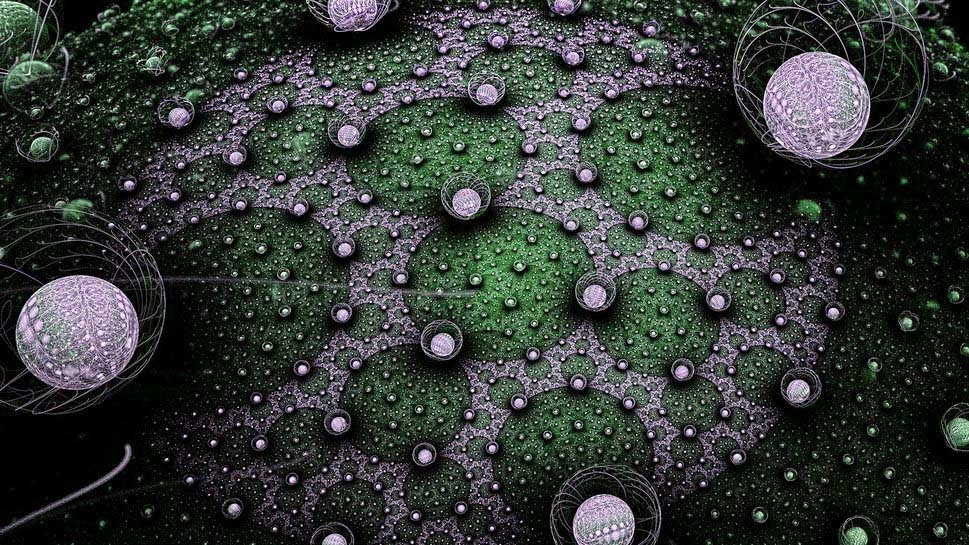 render-fractal-pattern-abstract-balls-green