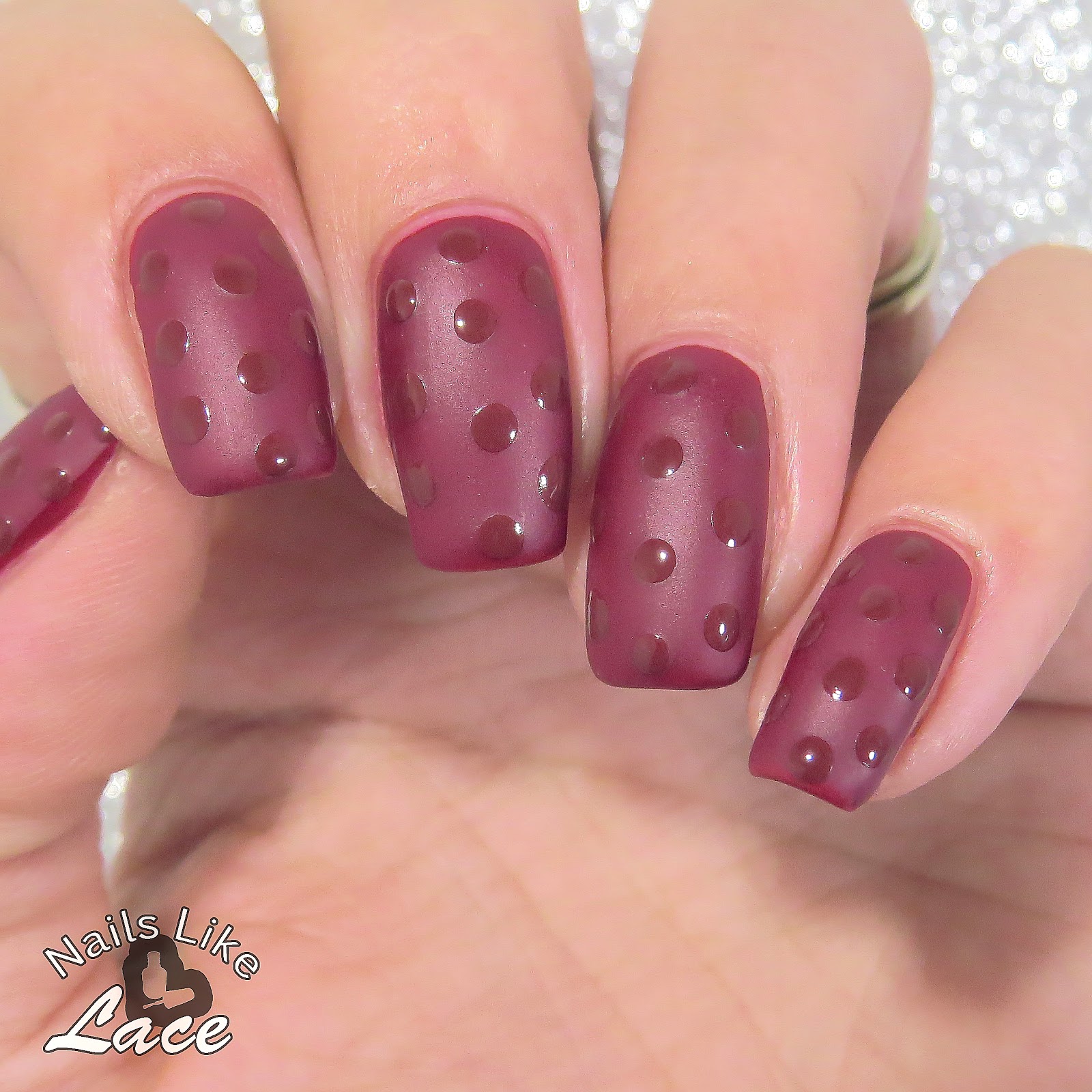 NailsLikeLace Matte and Shiny Mixed Finish Dots Easy Nail Art for
