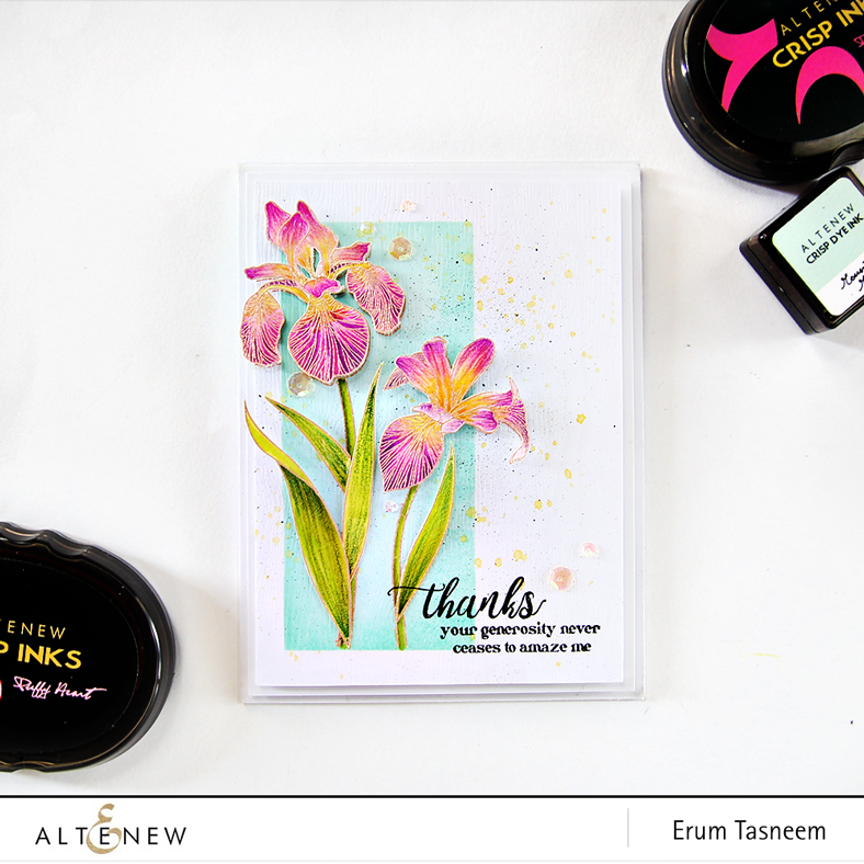Altenew Enchanted Iris stamp set, card by Erum Tasneem - @pr0digy0