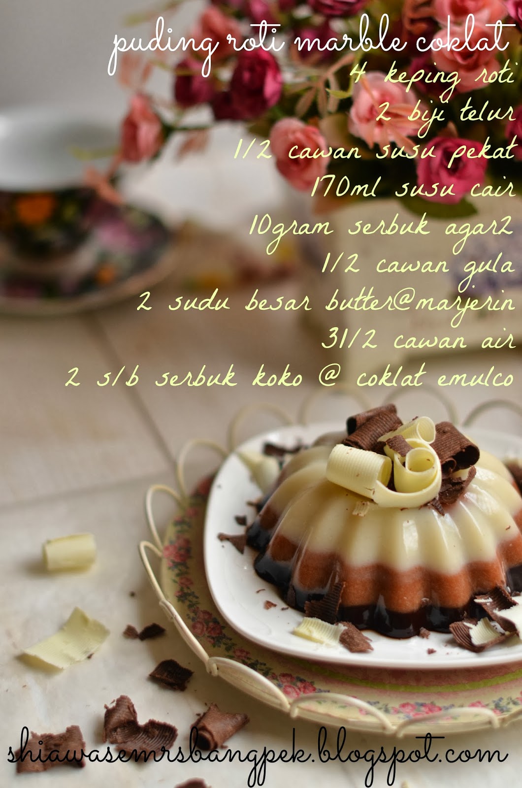 Resepi Puding Roti Marble Coklat Kongsi Resepi