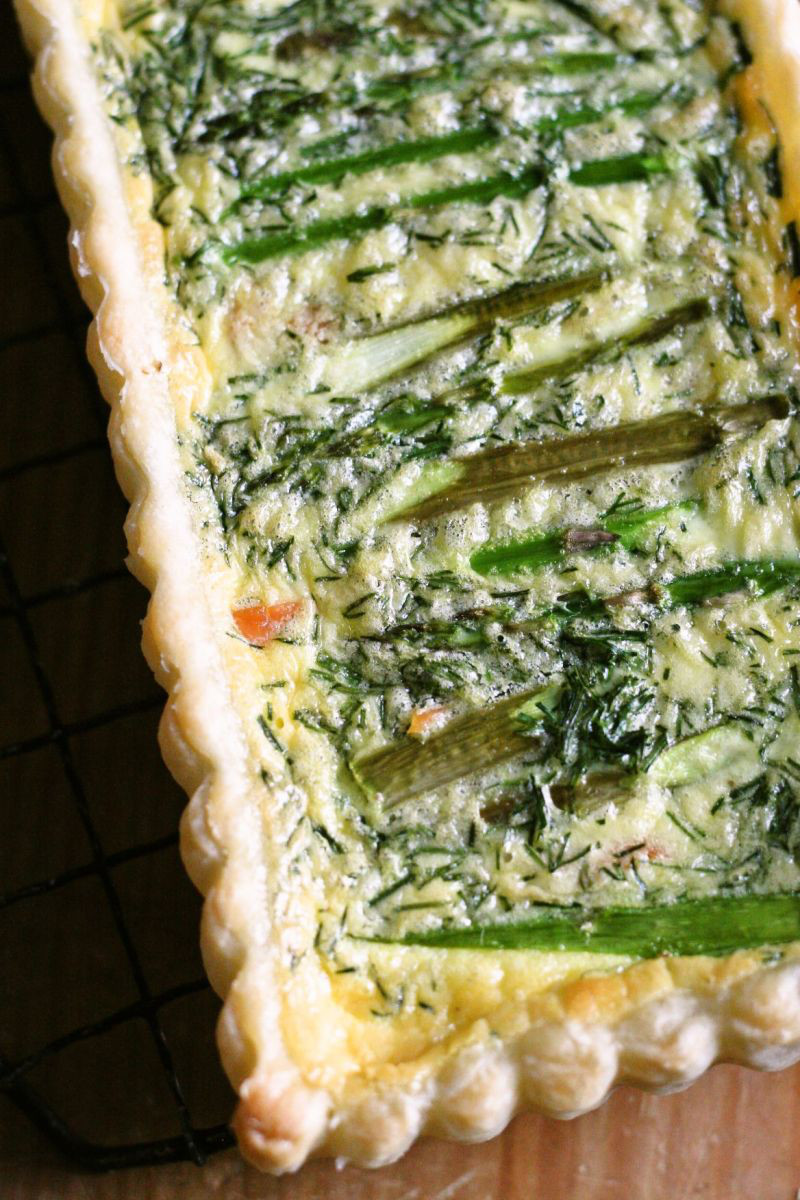 Perfectly imperfect Smoked Salmon and Asparagus Quiche