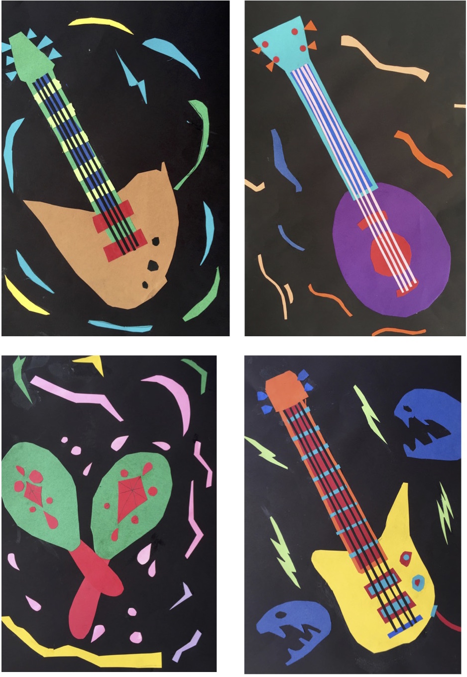 The Rolling Artroom Cut Paper Musical Instruments (4th6th Grade)