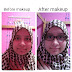 ❤ Before makeup & After makeup - rabiahtul adawiyah