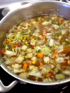 Soup, soup making, boiling meats, bouling vegetables
