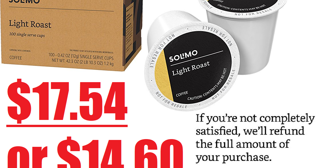 KCup Coffee Sale! 100 Amazon Brand Solimo Solimo Light Roast Coffee K