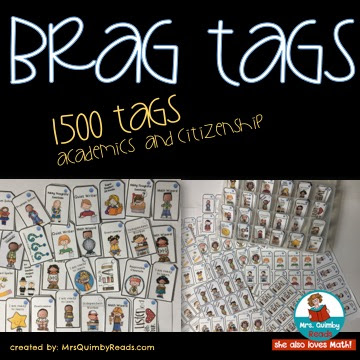 Brag Tags brag tags, MrsQuimbyReads, classroom management, teaching resources, student behavior