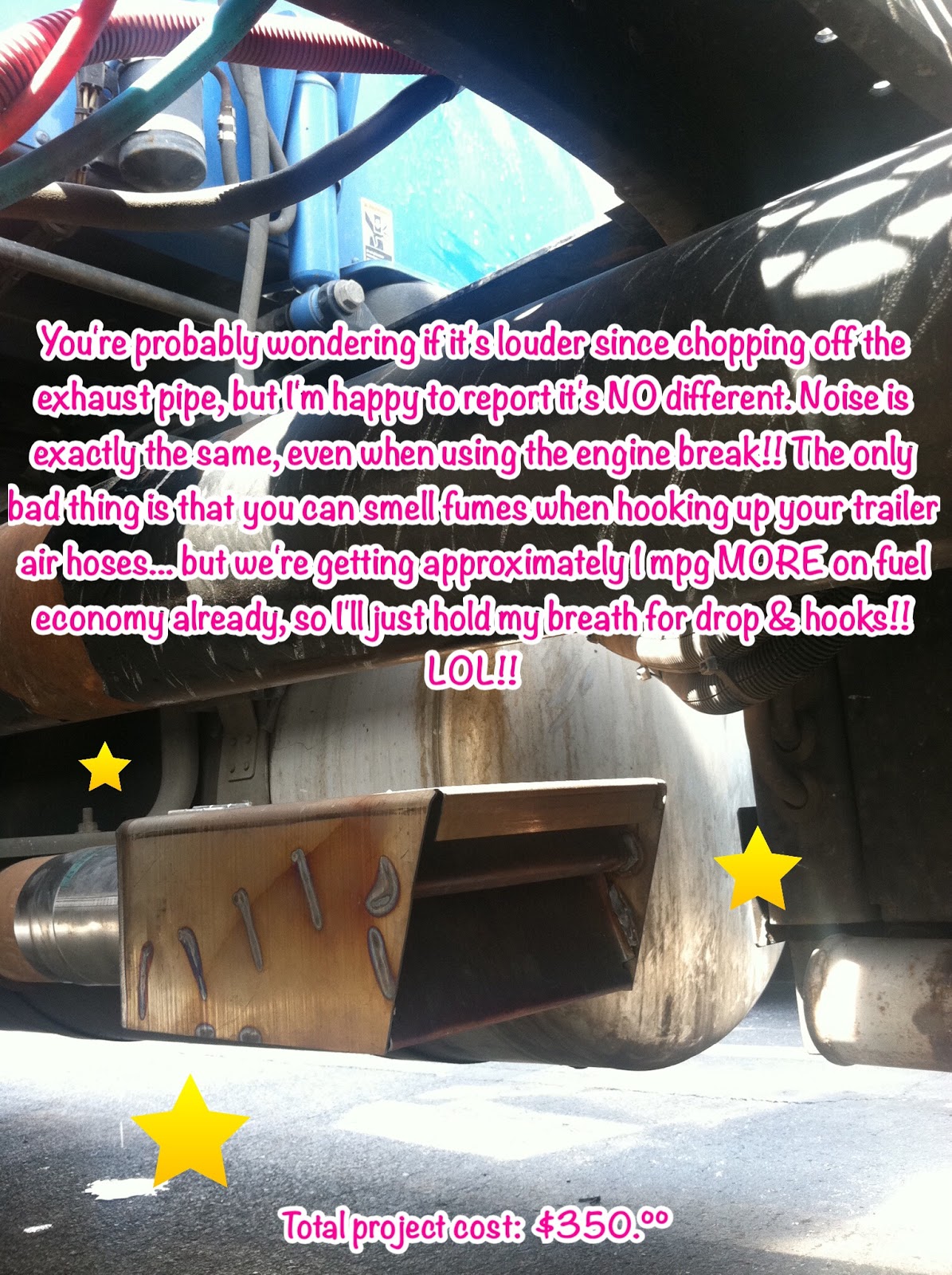 Married And Mobile Replacing semi truck smokestack with exhaust diffuser box!! grass burner