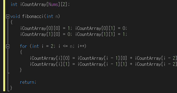 1003 : The Function of Fibonacci (Dynamic Programming) [C,C++]