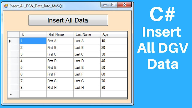 nsert All DataGridView Records In MySQL Database Using C#,