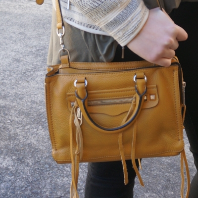 Rebecca Minkoff micro Regan satchel in Harvest Gold | Away From The Blue