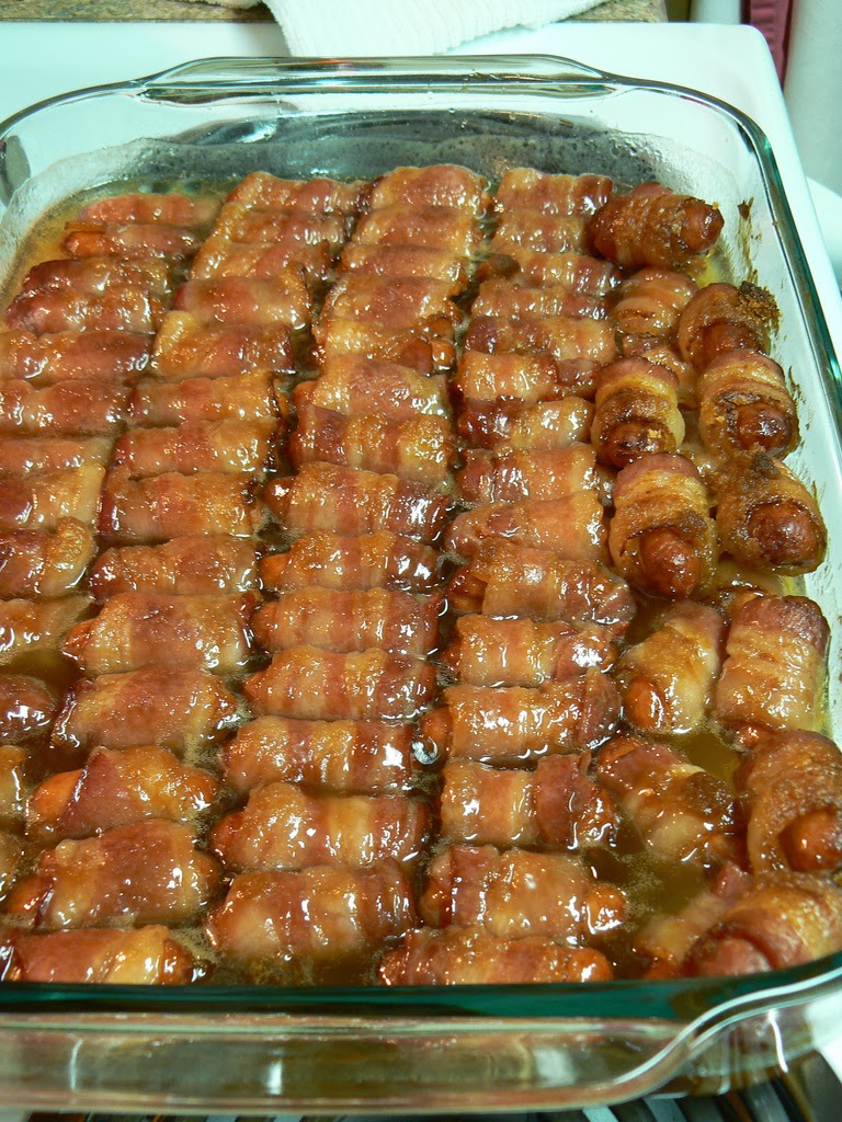 Bacon Wrapped Smokies with Brown Sugar and Butter
