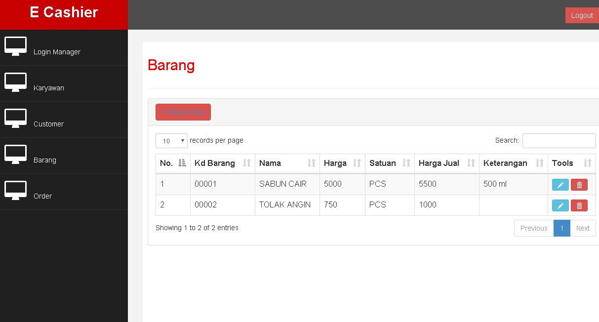 (SOURCE CODE) APLIKASI KASIR BERBASIS WEB (CODEIGNITER + BOOTSTRAP