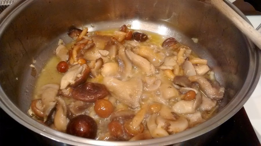 Risotto de setas y jamon