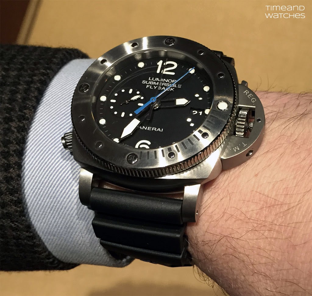 SIHH 2015: Officine Panerai - Luminor Submersible 1950 Flyback PAM614 ...