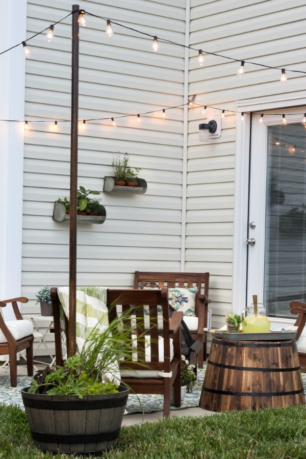 Budget friendly outdoor projects, hanging outdoor lights
