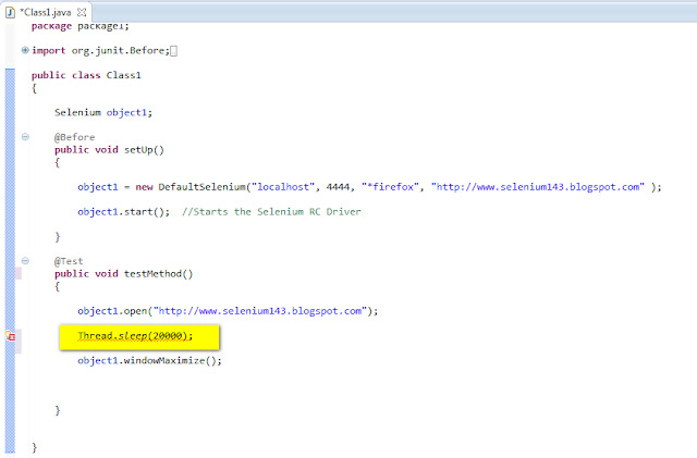 SeleniumOne (QAFox.com): 17. Using Thread.sleep(Millie Seconds) to ...
