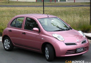 pink Nissan car