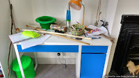 clutterbug very cluttered desk