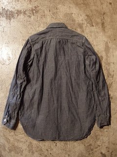 fwk by engineered garments work shirt in blue chambray