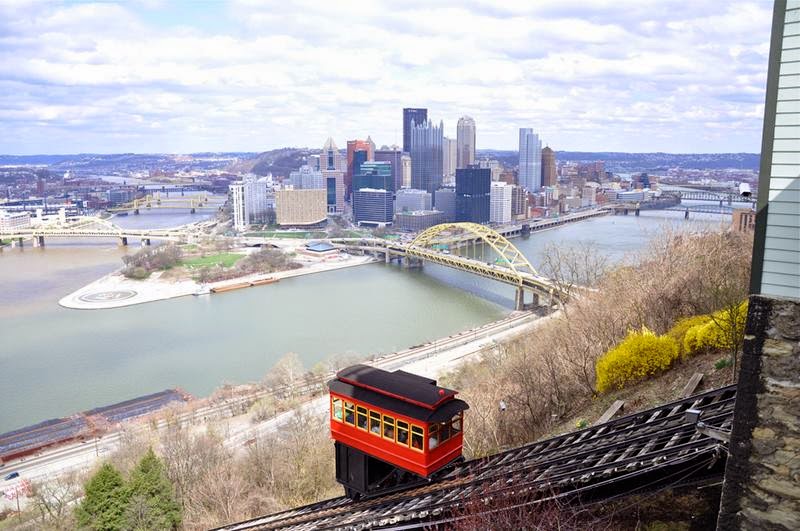 The Duquesne Incline  is an inclined plane railroad, or funicular, located near Pittsburgh's South Side neighborhood and scaling Mt. Washington. Designed by Samuel Diescher.