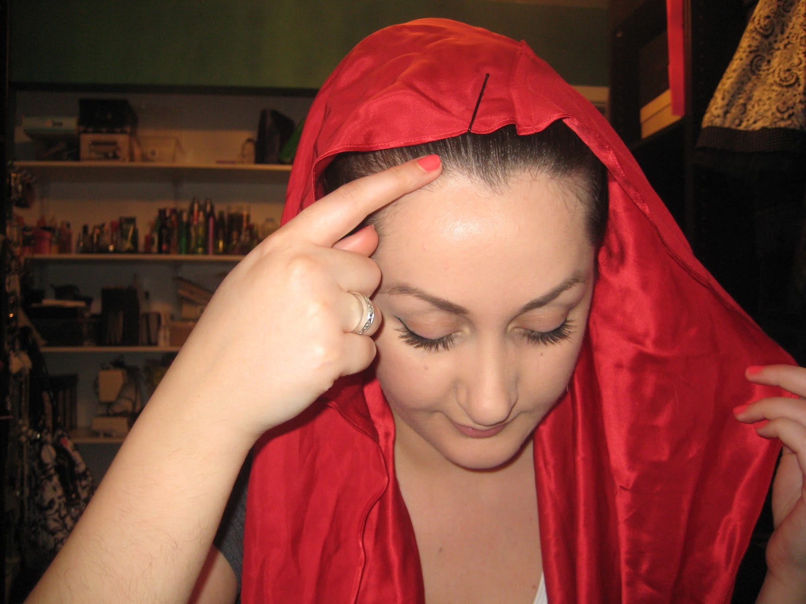 DIY Silk Hair Wrap Tutorial for How to Straighten Your Hair Without