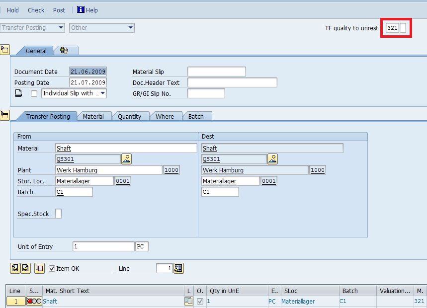SAP Sample Programs MIGO post document