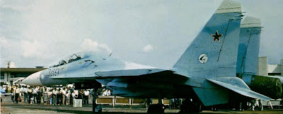 Су-27УБ (б/н 389) в 1989 году демонстрировался на авиасалоне в Париже