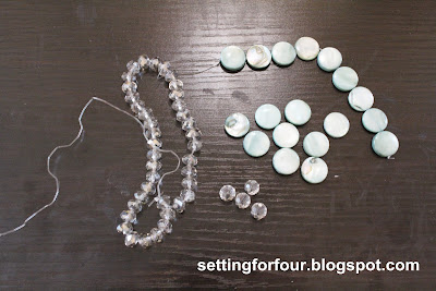 Beads used to make DIY Sunburst Mirror from Setting for Four