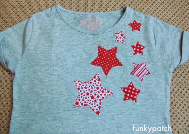 camiseta con aplicaciones de estrellas-funkypatch