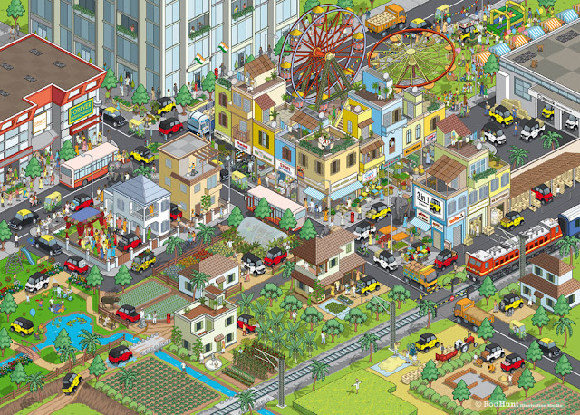 Multix Personal Utility Vehicle Advertising Campaign Illustration Multix Personal Utility Vehicle Advertising Campaign Illustration