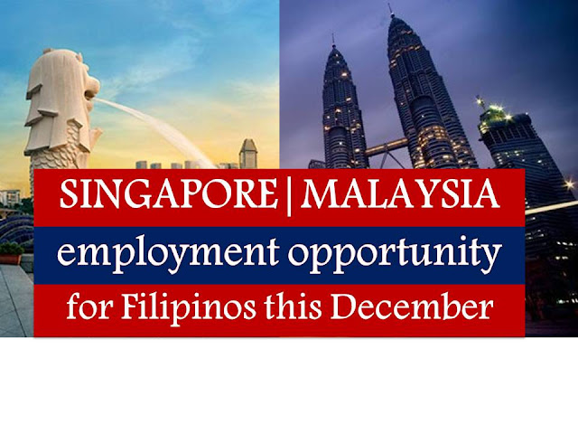 The following are jobs approved by POEA for deployment to Singapore and Malaysia. Job applicants may contact the recruitment agency assigned to inquire for further information or to apply online for the job.  We are not affiliated to any of these recruitment agencies.   As per POEA, there should be no placement fee for domestic workers and seafarers. United States, New Zealand, and Canada are also among the countries exempted from paying placement fee. For jobs that are not exempted on placement fee, the placement fee should not exceed the one month equivalent of salary offered for the job. We encourage job applicant to report to POEA any violation on this rule.