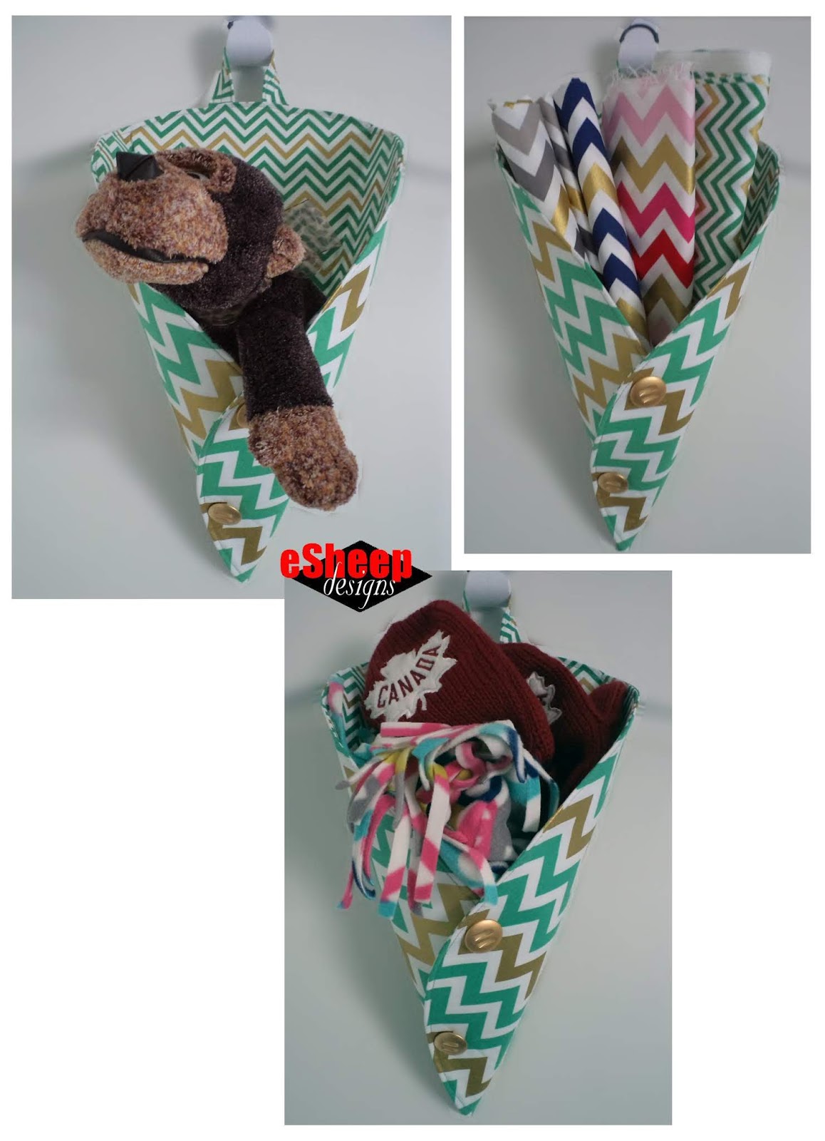 eSheep Designs QuasiTutorial Waffle Cone Hanging Basket