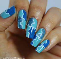 autism nails awareness jigsaw manicure