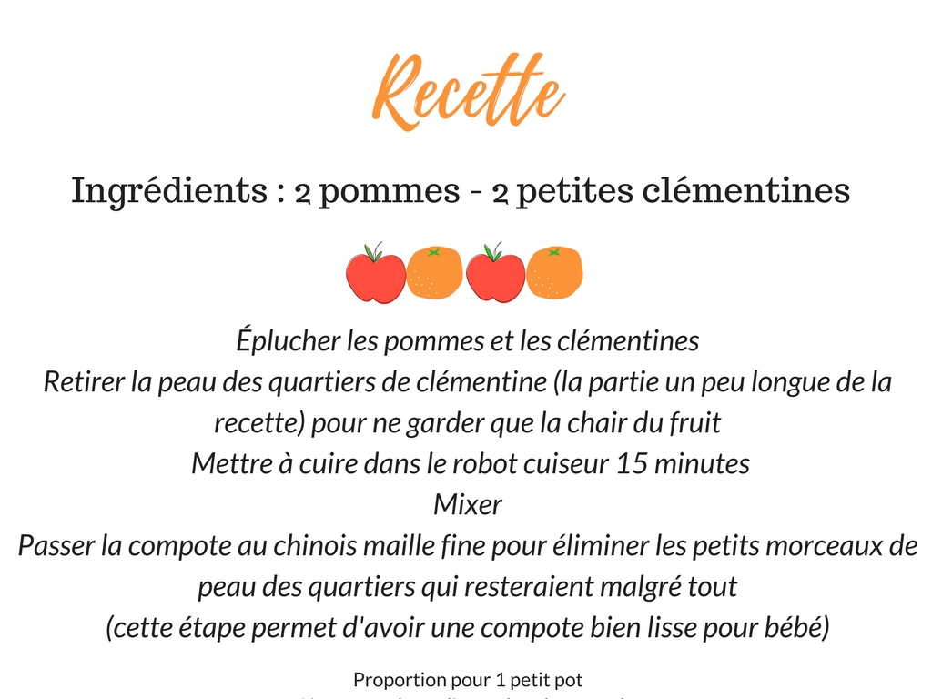 Mandy Bla Bla { Recette bébé} La compote de saison pomme & clémentine