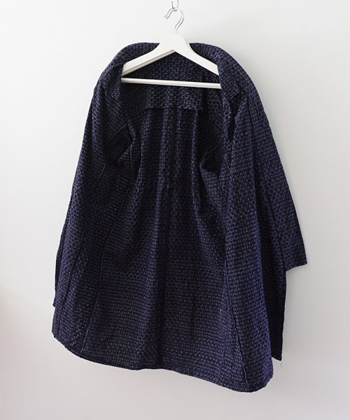 リメイク 着物 羽織 ジャケット ジャパンヴィンテージ 絣 黒ベース FUNS