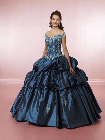 Coiffurete Dance: Robe de soirée bleue nuit longue