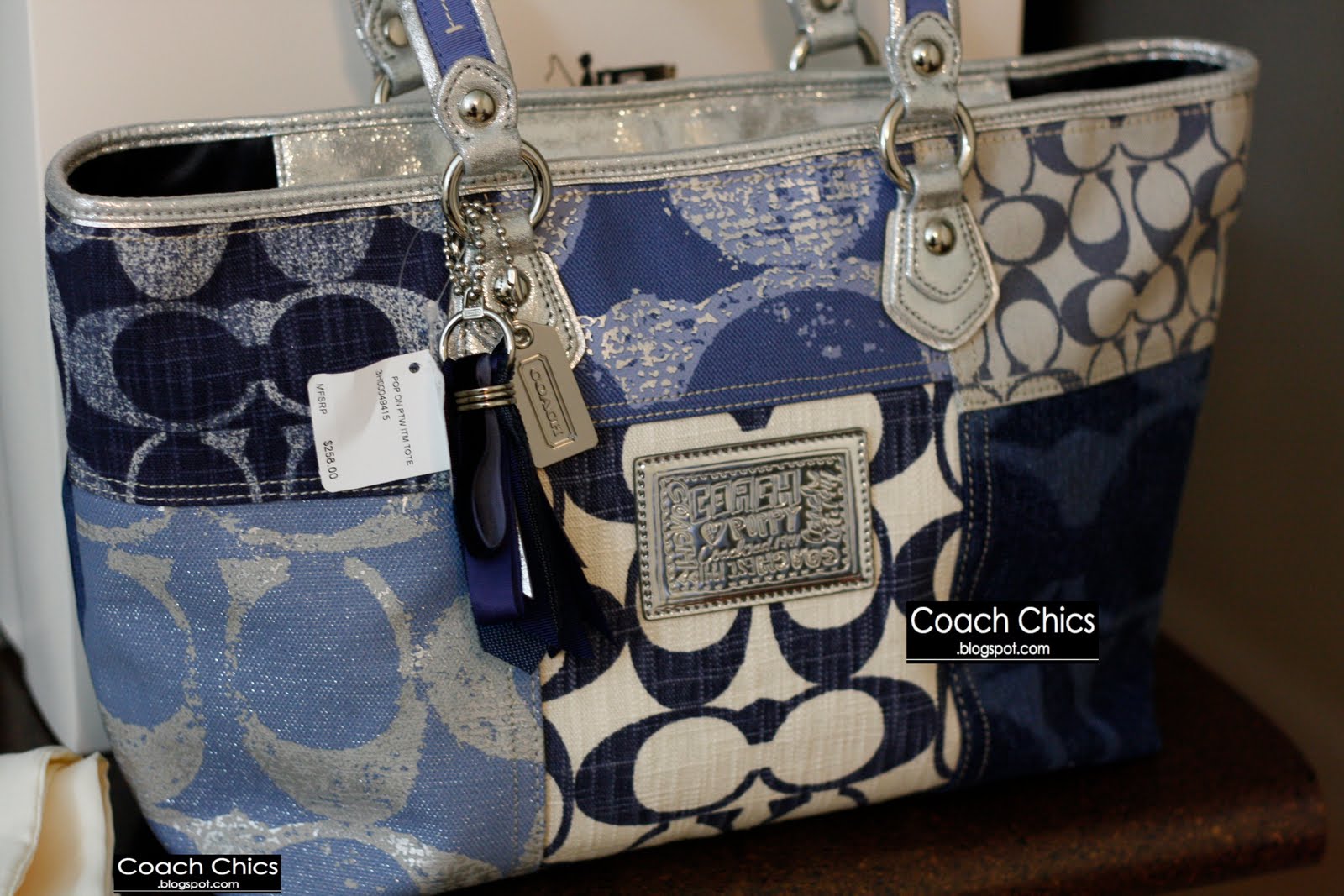Coach Chics LIMITED TIME COACH SALE Poppy Denim Patchwork Tote