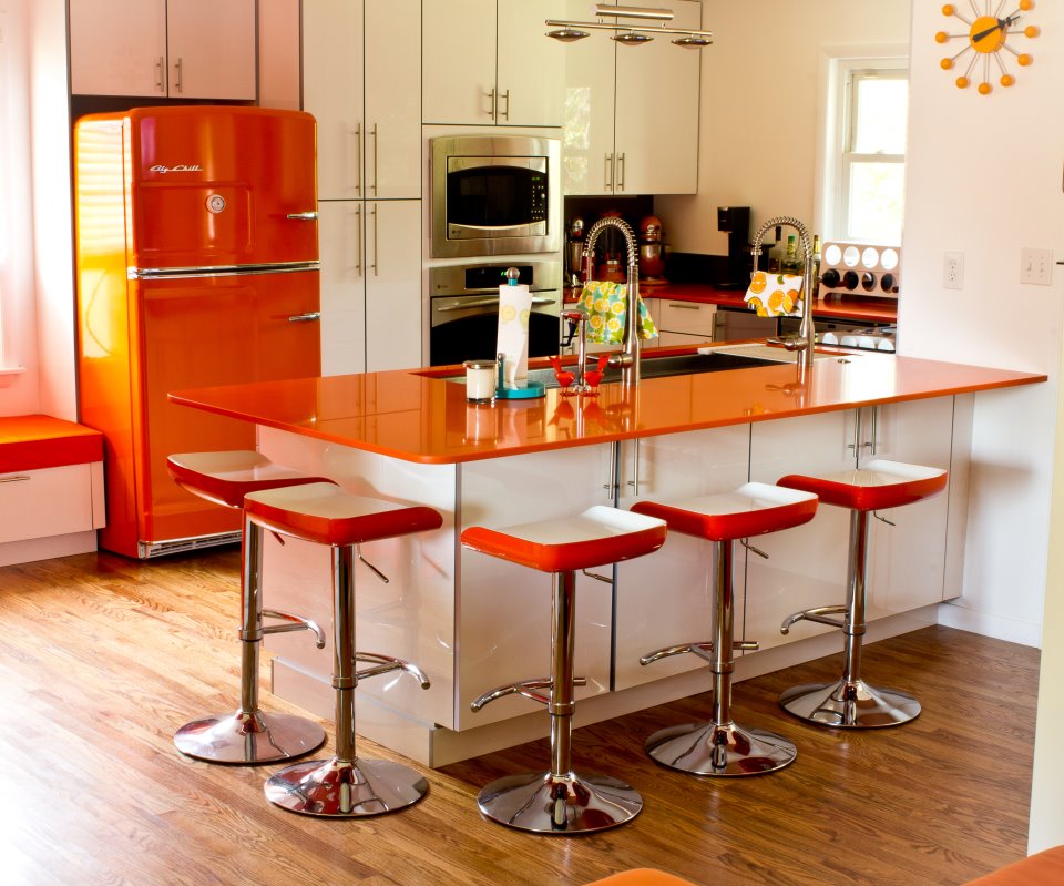 The Galley Blog: "Orange Power" 1950's Galley Kitchen Remodel