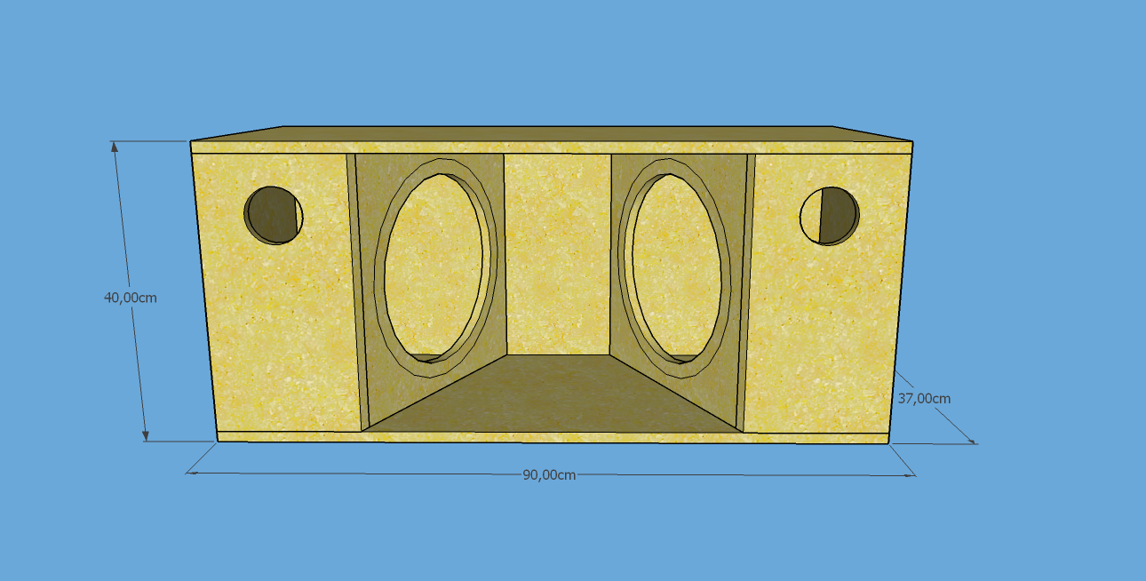 AUDIOCAR PY Caja Bandpass Manifold para Pioneer 310S4/311D4 con medidas